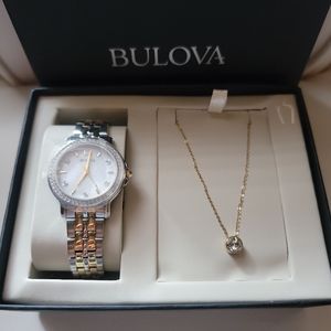 Bulova watch set necklace